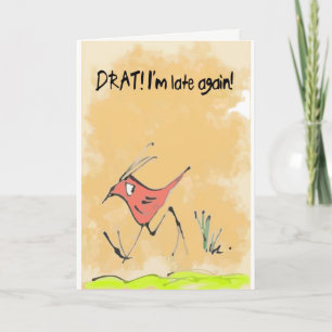 Belated birthday bird card