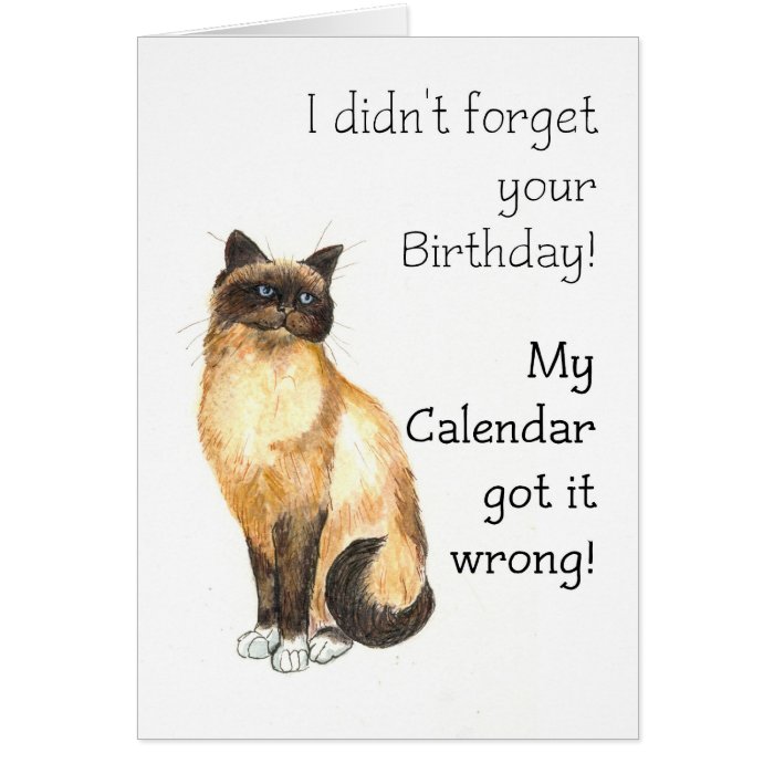 Belated Birthday Card - Birman Cat | Zazzle