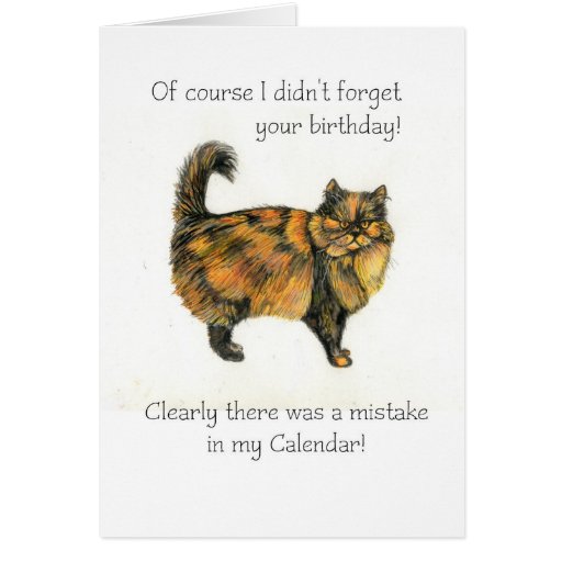 Belated Birthday Card - Brown Tabby Cat | Zazzle