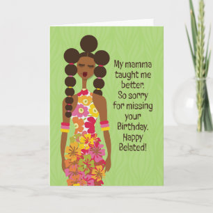 Belated Birthday Card_My Mamma Taught Me Better Thank You Card