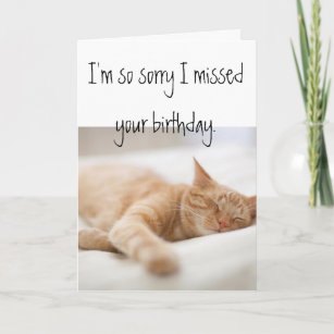 Belated birthday card with cat