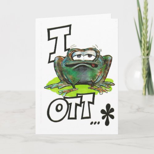 Belated birthday card with frog