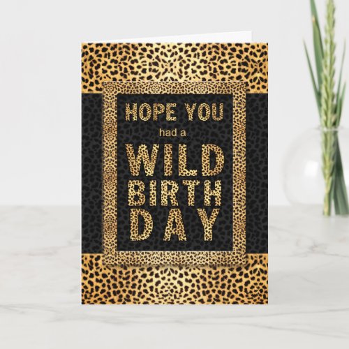 Belated Birthday Cheetah Animal Print Card