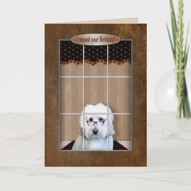 Belated Birthday - Golden Doodle - Window Card (Front)