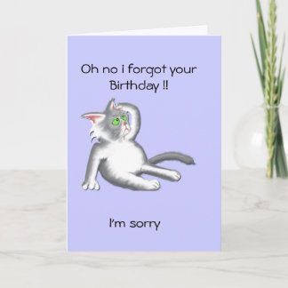 Belated birthday greetings card