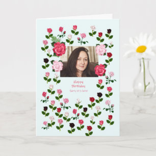 Belated, Birthday, Roses Card