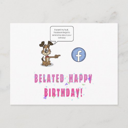 Belated birthday wish card