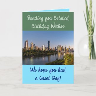 Belated birthday wishes add photo blue green