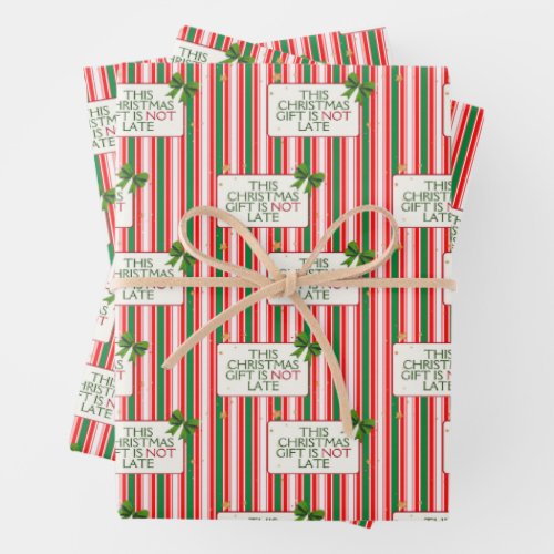 Belated Christmas Cute Family Procrastination Wrapping Paper Sheets