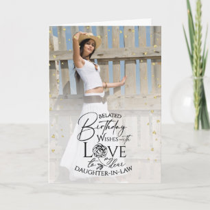 Belated Minimalist Modern Photo Daughter-in-law Card