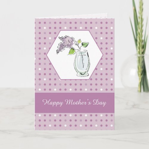 Belated Mothers Day Lilacs in Vase Card