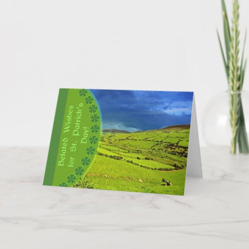 Belated St Patricks Day Wishes Irish Landscape Card