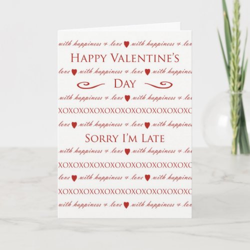 Belated Valentines Day Elegant Script Lettering Holiday Card