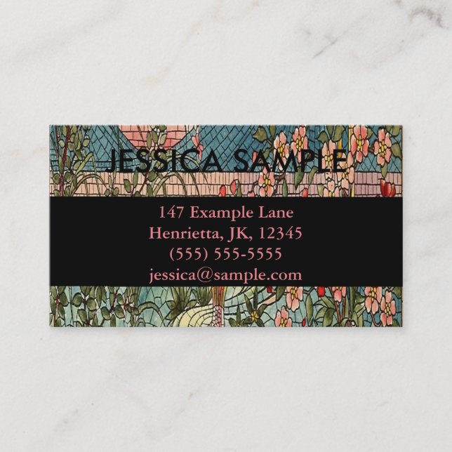 Belcher Mosaic Glass Koi Fishy Business Card (Front)