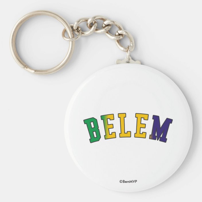 Belem in Brazil National Flag Colors Key Chain