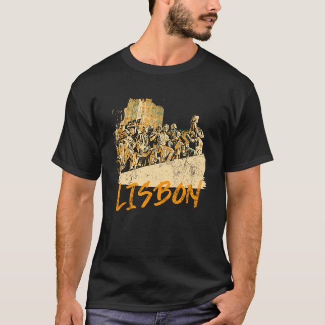 Belem Lisbon, illustration Monument of Discoveries T-Shirt (Front)