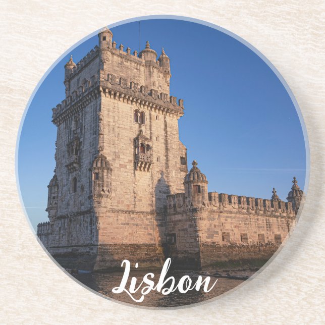 Belem tower at sunset in Lisbon, Portugal Coaster (Front)