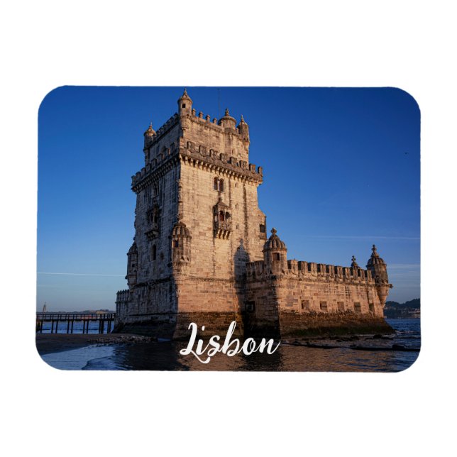 Belem tower at sunset in Lisbon, Portugal Magnet (Horizontal)