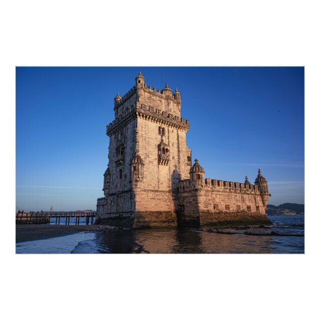 Belem tower at sunset in Lisbon, Portugal Photo Print (Front)