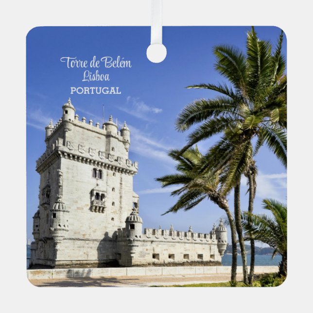 Belém Tower photo in Lisbon, Portugal Metal Ornament (Front)