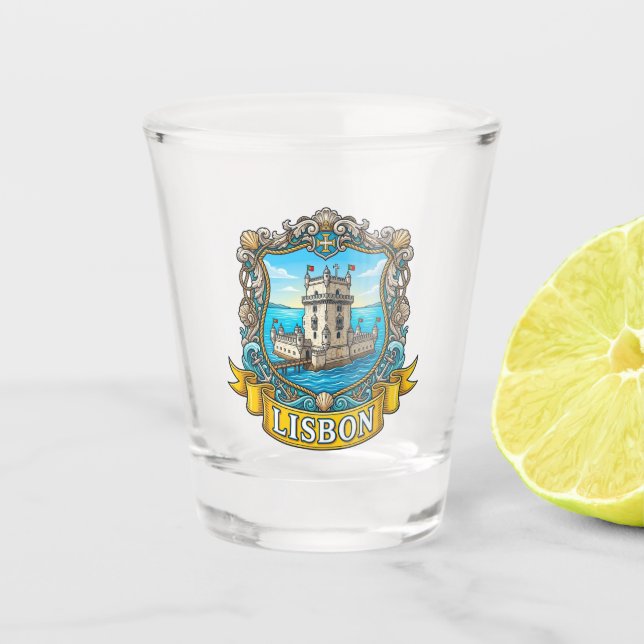 Belém Tower Portugal Shot Glass (Front)