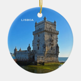 Belem Tower Scene Circle Christmas Ornament