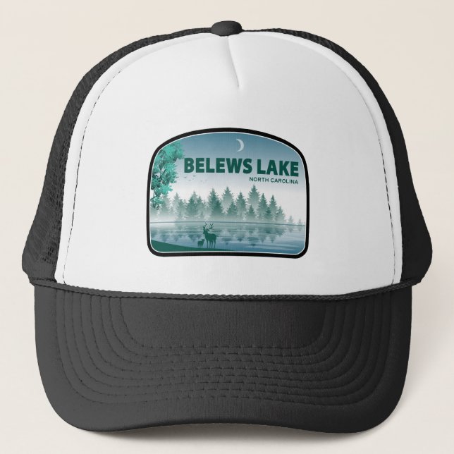 Belews Lake North Carolina Deer Trucker Hat (Front)