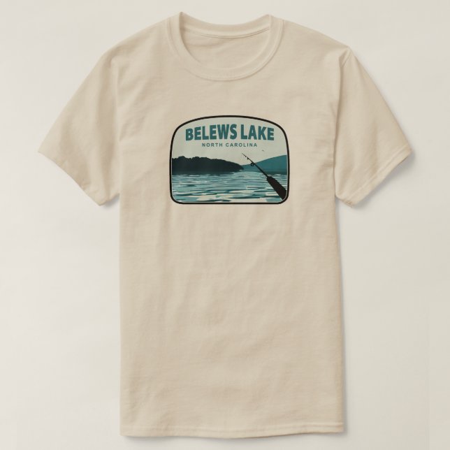Belews Lake North Carolina Fishing Rod T-Shirt (Design Front)