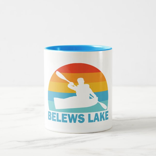 Belews Lake North Carolina Kayak Two-Tone Coffee Mug (Center)