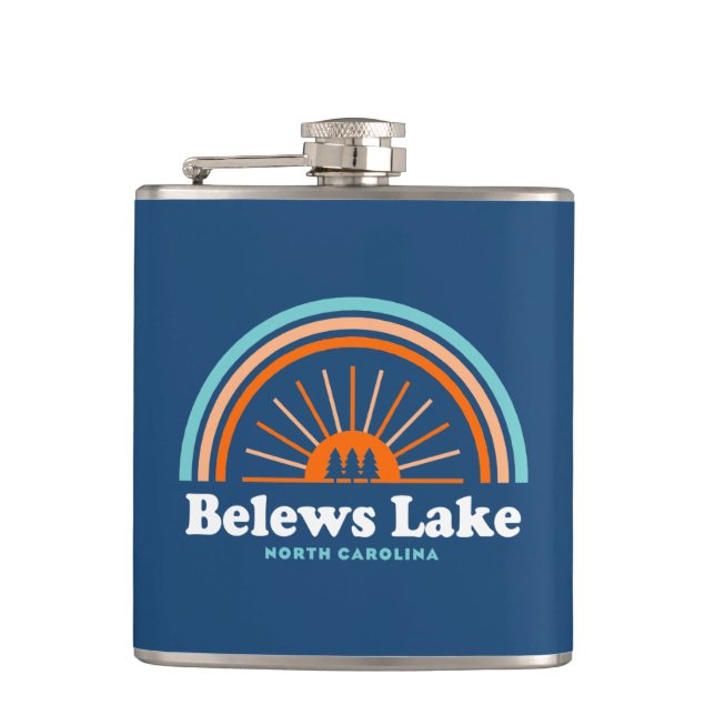 Belews Lake North Carolina Rainbow Flask (Front)
