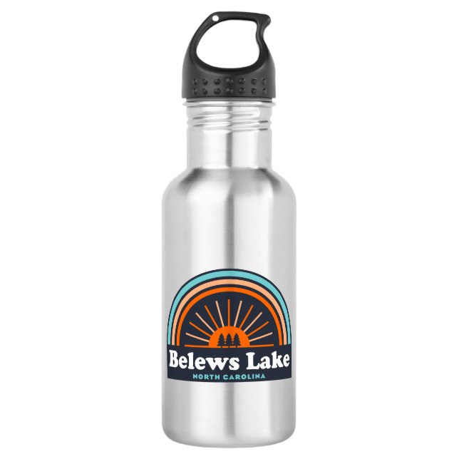 Belews Lake North Carolina Rainbow Stainless Steel Water Bottle (Front)