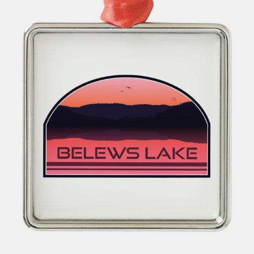 Belews Lake North Carolina Red Sunrise Metal Ornament
