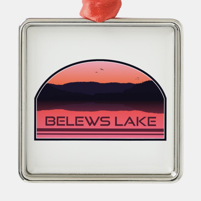 Belews Lake North Carolina Red Sunrise Metal Ornament (Front)