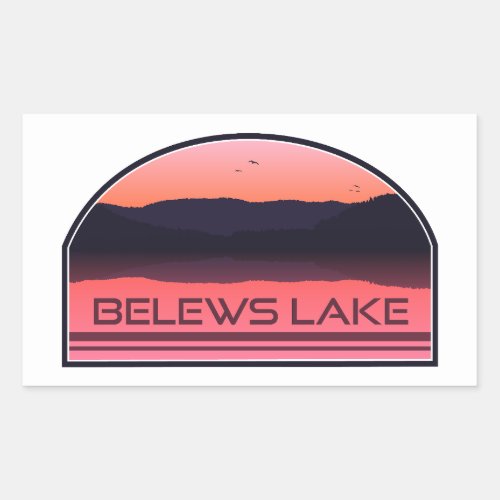 Belews Lake North Carolina Red Sunrise Rectangular Sticker