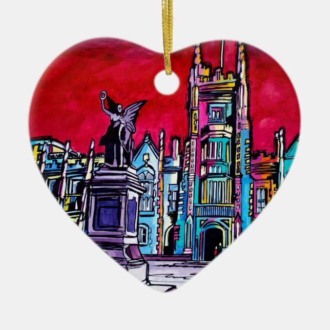 Belfast Alive - Queens University Ceramic Ornament (Front)