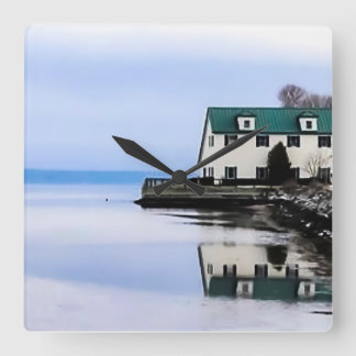 Belfast Boat House Square Acrylic Wall Clock