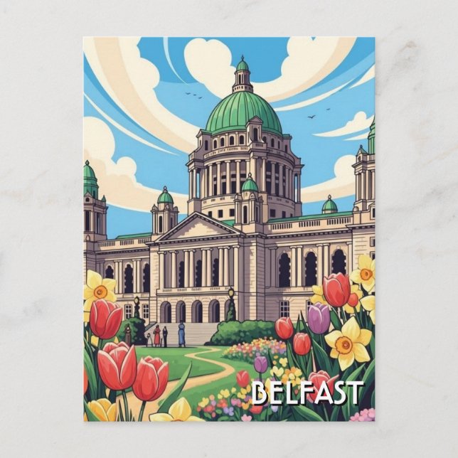 Belfast City Hall Northern Ireland Travel Postcard (Front)