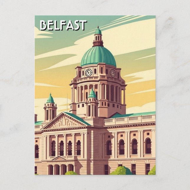 Belfast City Hall Northern Ireland Travel Postcard (Front)