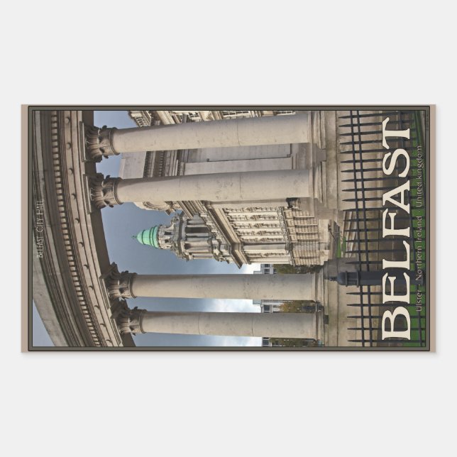 Belfast City Hall Rectangular Sticker (Front)