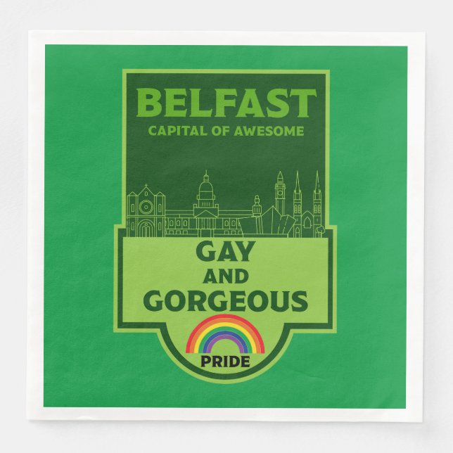 Belfast Gay Pride - Brighton Ireland LGBT - Paper Dinner Napkins (Front)
