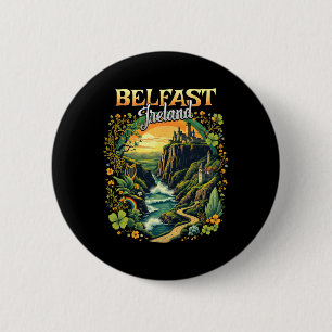 Belfast Ireland Vacation Trip Travel Irish Souveni Button