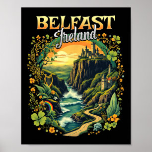 Belfast Ireland Vacation Trip Travel Irish Souveni Poster