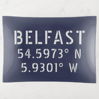 Belfast Latitude Longitude Trinket Tray