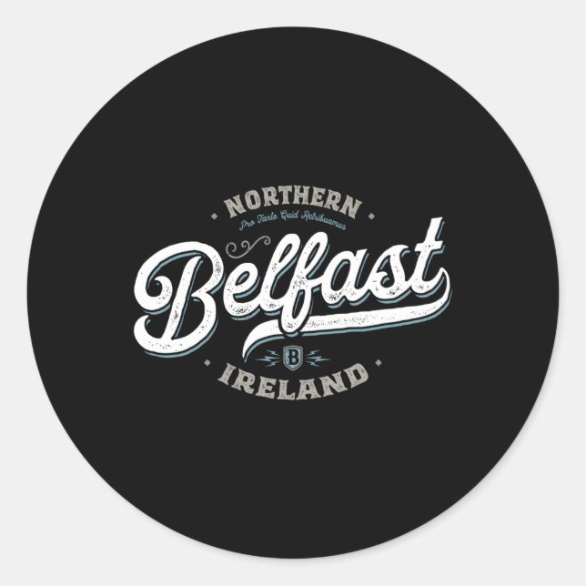 Belfast Northern Ireland City Travel Capital Classic Round Sticker (Front)