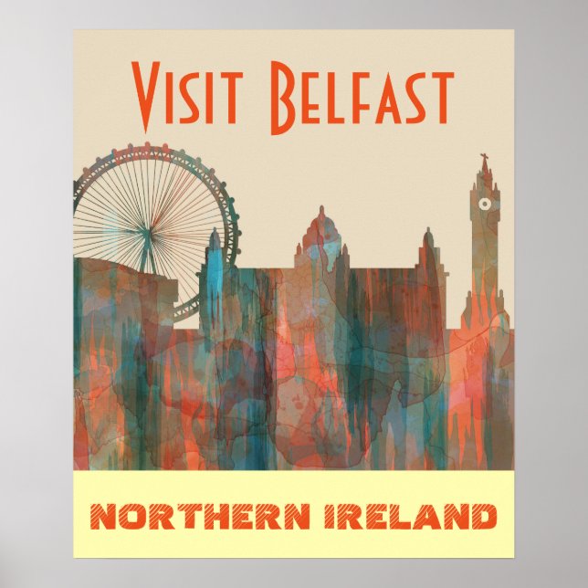 BELFAST, NORTHERN IRELAND SKYLINE POSTER (Front)