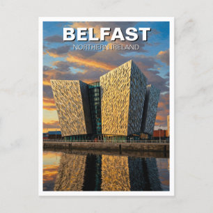 Belfast Northern Ireland Travel Sunset Postcard