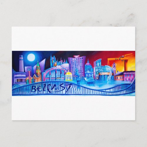 Belfast Panoramic featuring famous landmarks Postcard