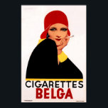 BELGA CIGARETTES Belgium Cigar Vintage Art Deco Poster<br><div class="desc">High resolution reproduction,  super sharp prints,  color corrected for vibrant and crisp colors,  and digitally repaired for tears,  blemishes,  missing elements. Belga Cigarettes Belgium Art Deco Poster.</div>