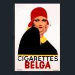 BELGA CIGARETTES Belgium Cigar Vintage Art Deco Poster<br><div class="desc">High resolution reproduction,  super sharp prints,  color corrected for vibrant and crisp colors,  and digitally repaired for tears,  blemishes,  missing elements. Belga Cigarettes Belgium Art Deco Poster.</div>