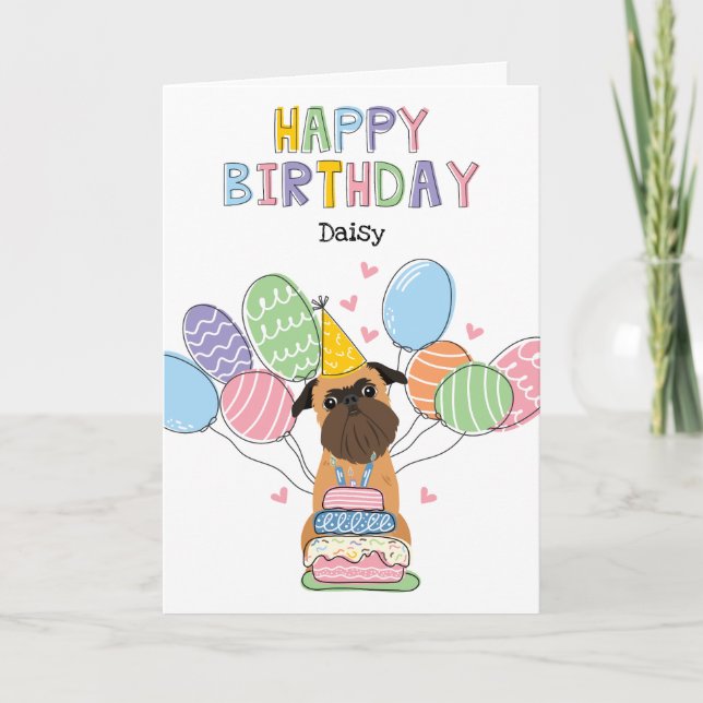 Belge Brussels Griffon Dog Birthday Card (Front)